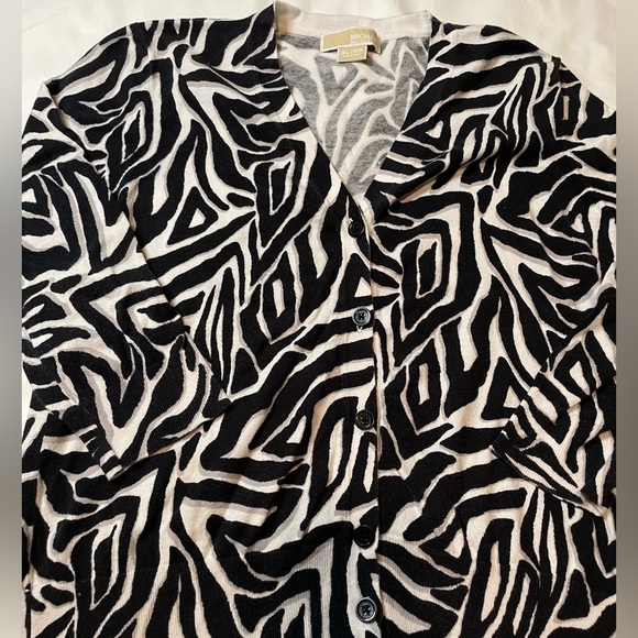 Michael Kors size XL black and white cardigan - Picture 2 of 10